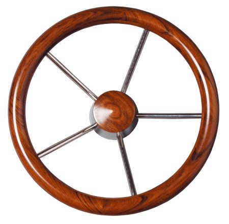 ULTRAFLEX Steuerrad V62 Edelstahl/Mahagoni 350mm 5 Speichen