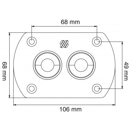 ULTRAFLEX Doppel-Schlauchdurchführung R8 106x68mm schwarz