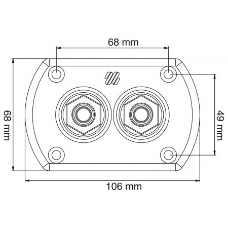 ULTRAFLEX Doppel-Schottverschraubung R9 106x68mm schwarz