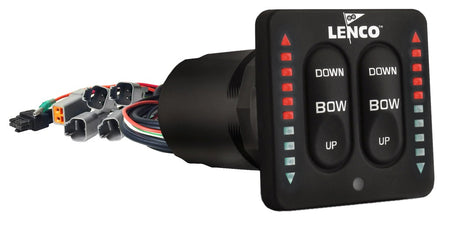 LENCO LED-Einbauschalter Dual 12/24V mit integrierter Kontrollbox