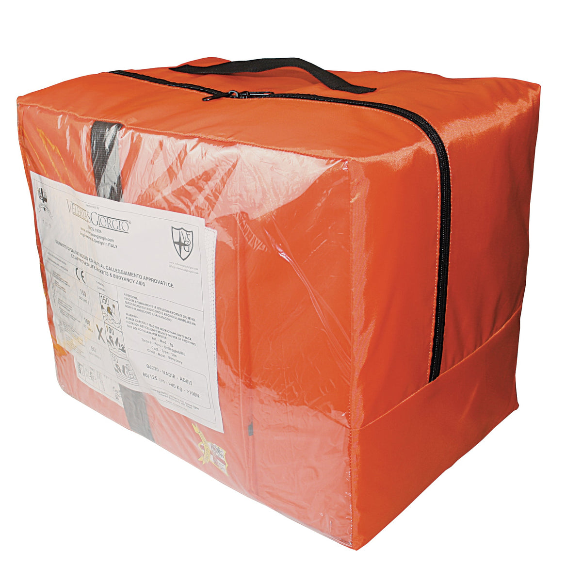 Rettungsweste NADIR Feststoff orange für Erwachsene 40+ kg – mit Reflexstreifen, auch im 4er-Pack