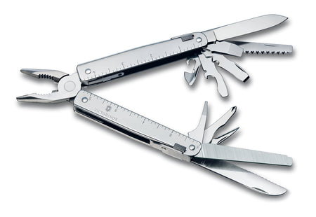 VICTORINOX Swiss Tool 1 VI04 – Multiwerkzeug geöffnet mit Kombizange und allen 12 Funktionen
