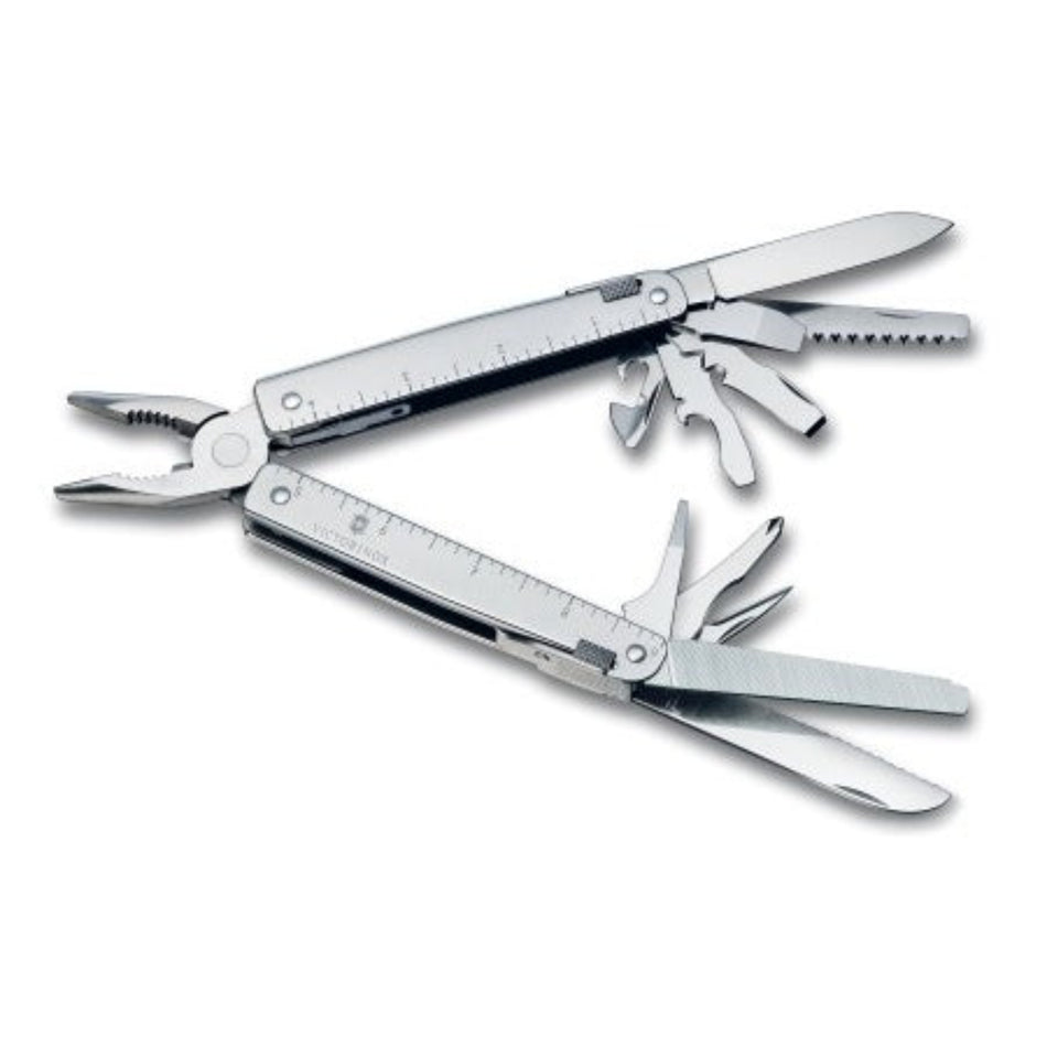 VICTORINOX Swiss Tool 1 VI04 – Multiwerkzeug geöffnet mit Kombizange und allen 12 Funktionen
