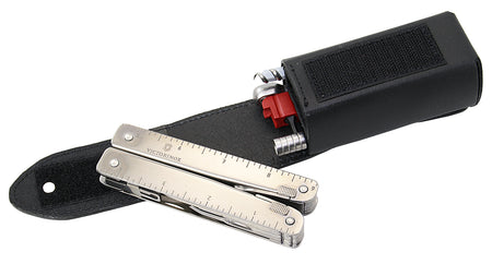 Victorinox SwissTool X Plus Ratchet VI06 – alle Werkzeuge ausgeklappt, Detailansicht Klinge und Schraubendreher
