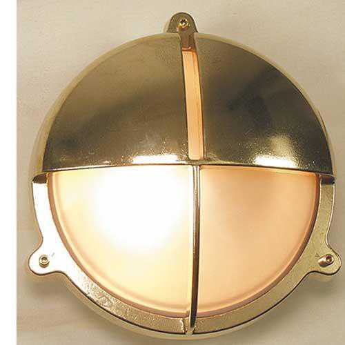 FORESTI & SUARDI Deckenlampe Messing Poliert E27 220-240V IP54 - Maritime Außenlampe Ø200mm