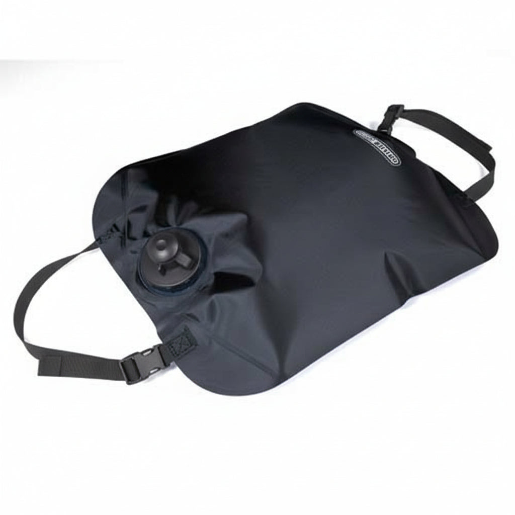 Ortlieb Wasserbeutel leichter Wassertank mit Weithalsverschluss, Dosierventil, Staubkappe, Tragegriffen und Anschluss für Duschvorsatz und Trinkschlauch
