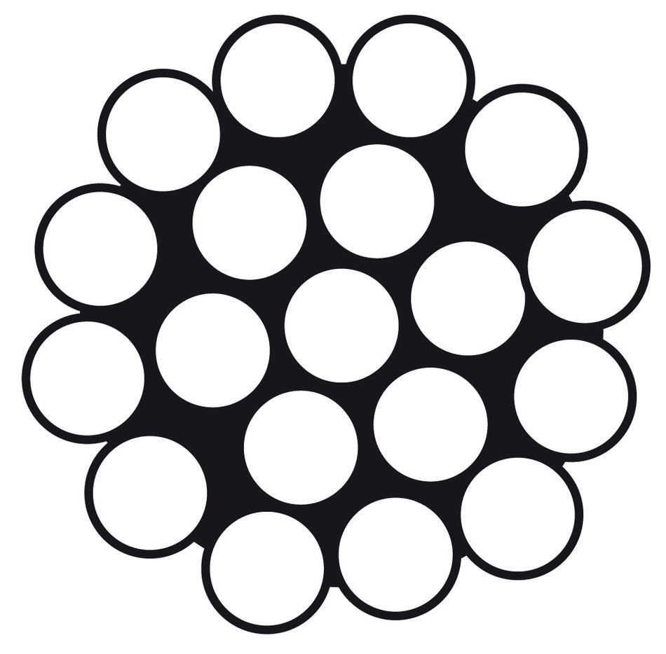 Drahtseil 1x19 A4 3mm nach DIN 3053, Abschnitt