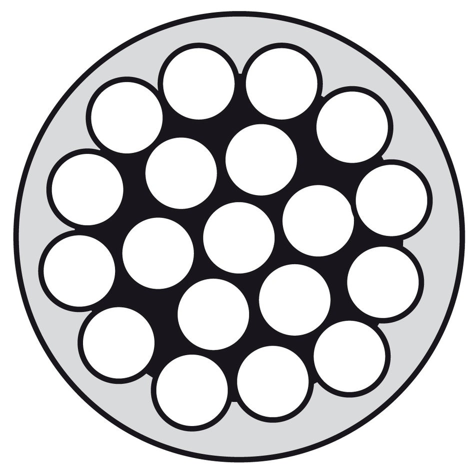 Drahtseil 1x19 A4 4/6mm PVC weiß ummantelt, Abschnitt