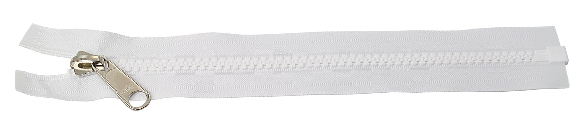 Kunststoff-Reißverschluss teilbar weiß - Breite 35 mm für Bootsplanen und Persennings