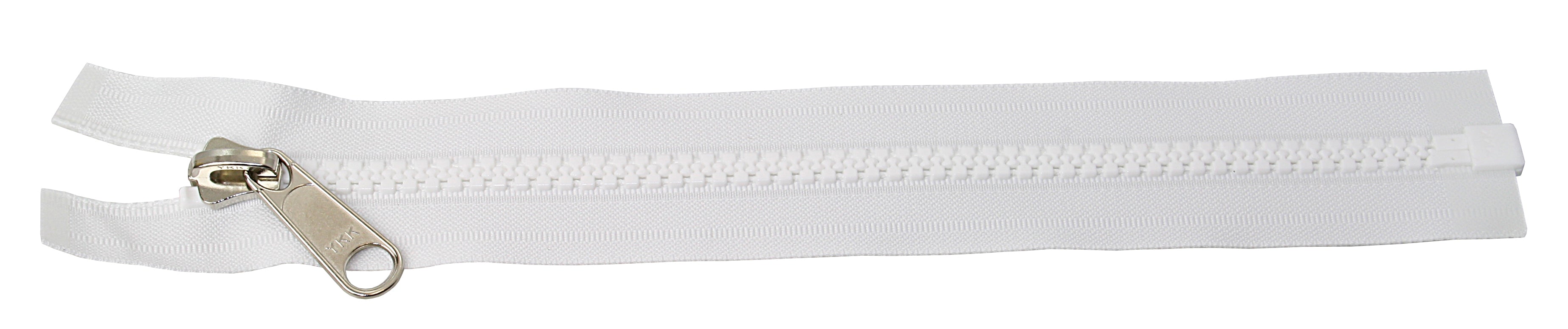 Kunststoff-Reißverschluss teilbar weiß - Breite 35 mm für Bootsplanen und Persennings