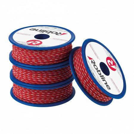 ROBLINE Leech Line Mini Spulen - Achterlieksleine Ø 1,7 mm rot-silber