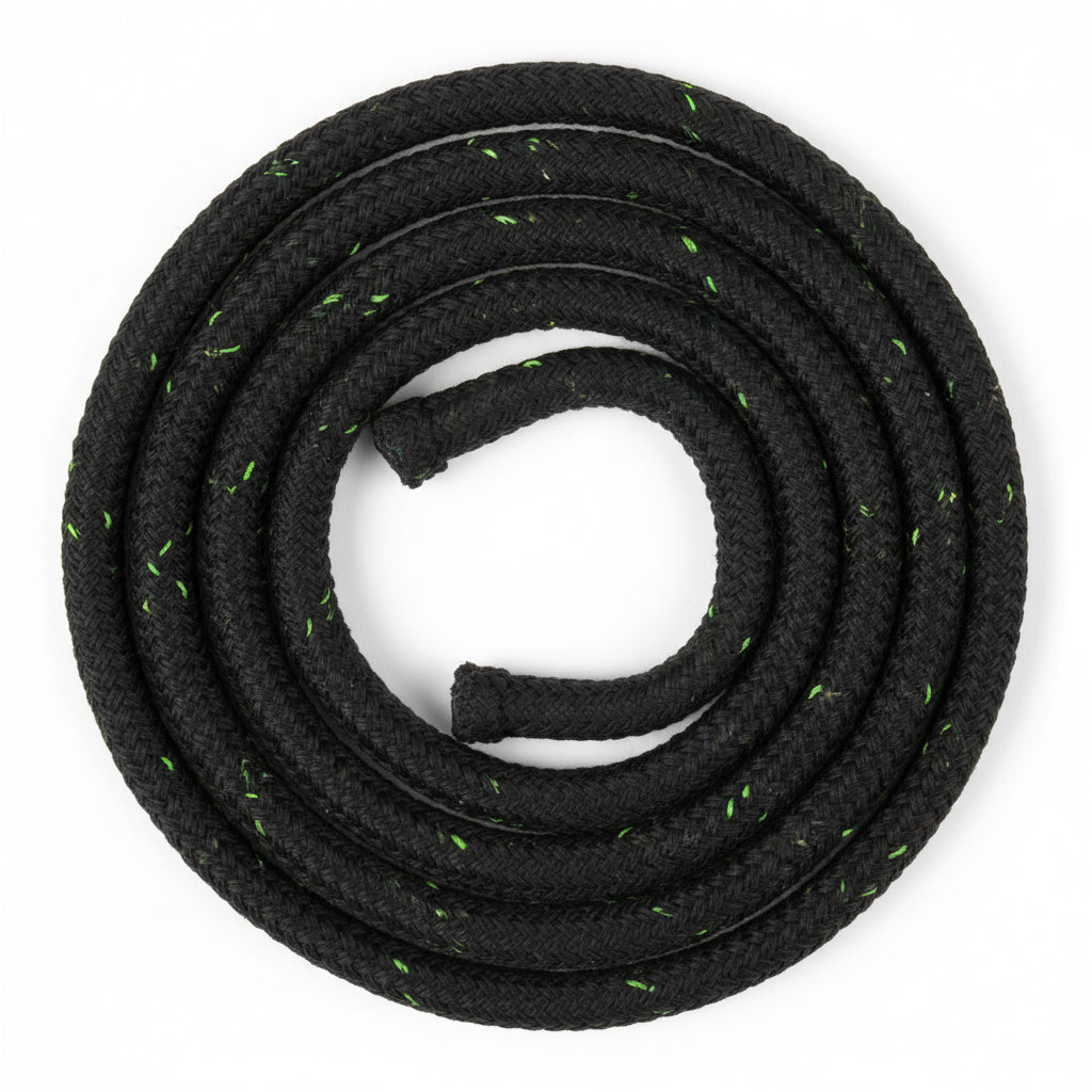 ROBLINE Rio Green Festmacherleine schwarz mit grünem Streifen, Tauwerk Rolle Nahaufnahme